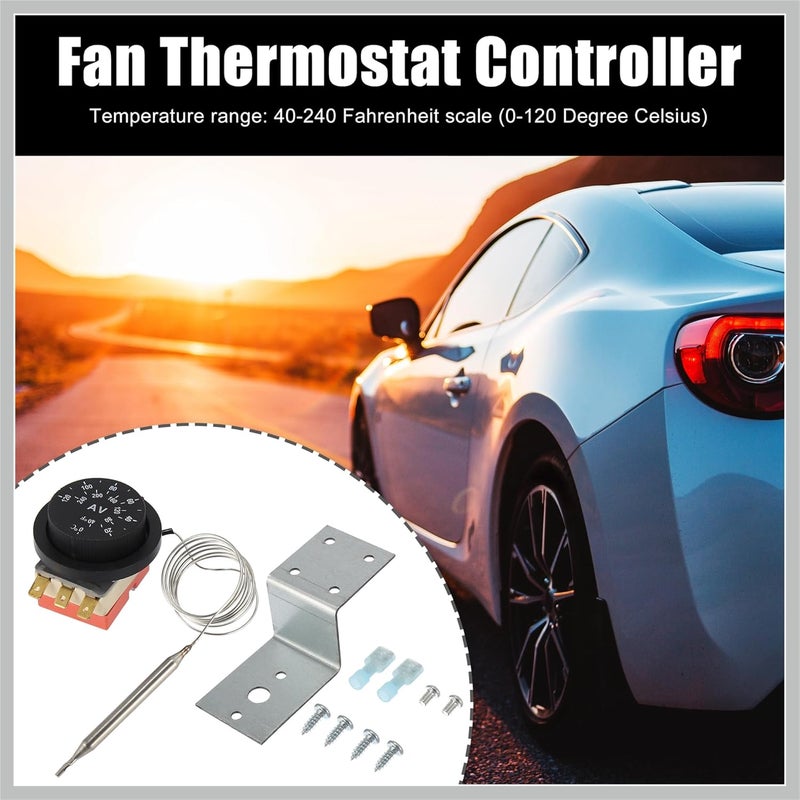 RATCHROLL 12V Electric Radiator Fan Thermostat Controller Kit Liquid Expansion Temperature Control Switch for Car Replacement Car Parts - Image 2